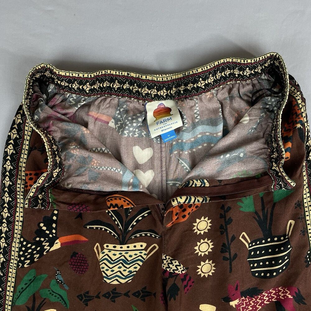 FARM Rio Brown Wide Leg Pants with Animal Print - Picture 12 of 16